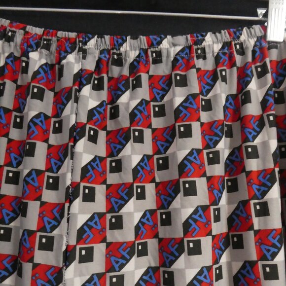 Handmade "AF" and Geometric Print Elastic Lounge / Pajama Pants | 18.5 waist - Picture 3 of 16